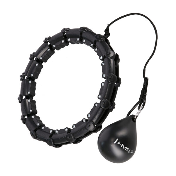 Hhw02 hula hop black z wypustkami i obciĄŻnikiem hms