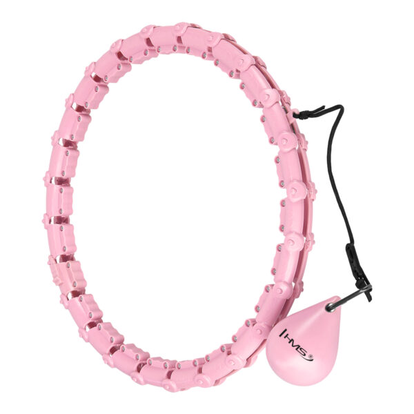 Hhw02 hula hop light pink z wypustkami i obciĄŻnikiem hms