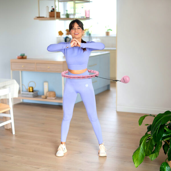 Hhw02 hula hop light pink z wypustkami i obciĄŻnikiem hms