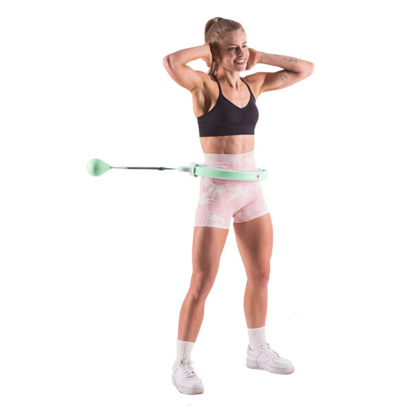 Hhw06 hula hop green z wypustkami i obciĄŻnikiem + licznik hms