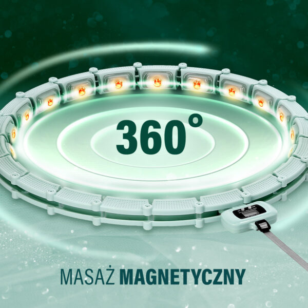 Hhm14 hula hop green z magnesami i obciĄŻnikiem + licznik hms