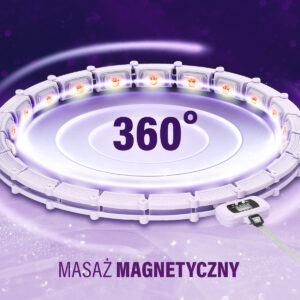 Hhm14 hula hop violet z magnesami i obciĄŻnikiem + licznik hms