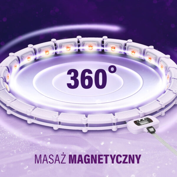 Hhm14 hula hop violet z magnesami i obciĄŻnikiem + licznik hms