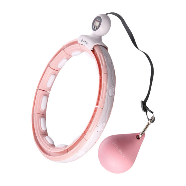 Hhm15 hula hop pink z magnesem i obciĄŻnikiem + licznik hms