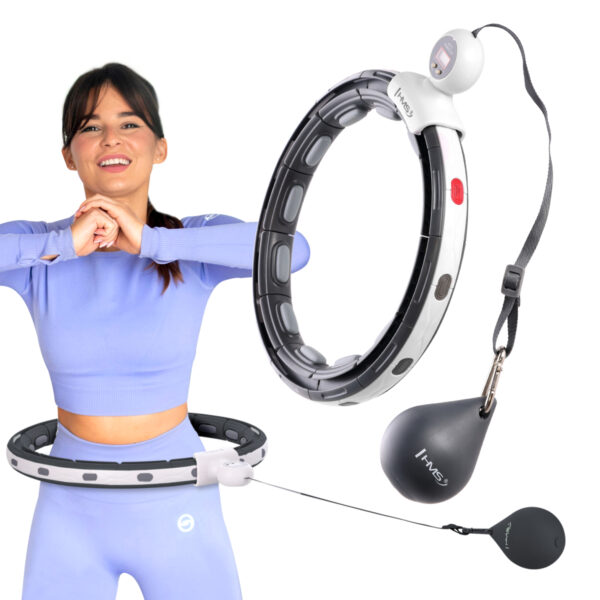 Hhm15 hula hop black z magnesem i obciĄŻnikiem + licznik hms