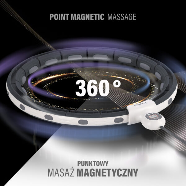Hhm15 hula hop black z magnesem i obciĄŻnikiem + licznik hms