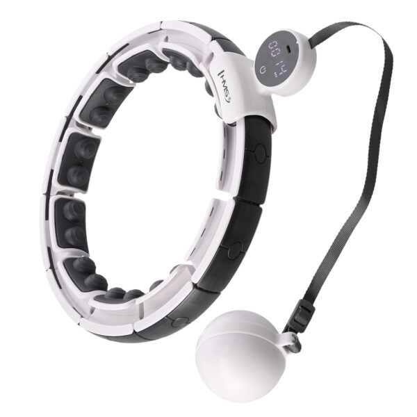 Hhm16 hula hop white z magnesami i obciĄŻnikiem + licznik hms