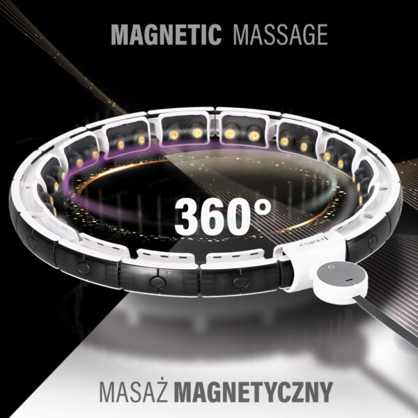 Hhm16 hula hop white z magnesami i obciĄŻnikiem + licznik hms