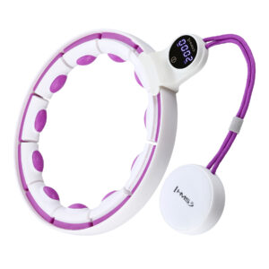 Hhm17 hula hop white/violet z magnesami i obciĄŻnikiem + licznik hms