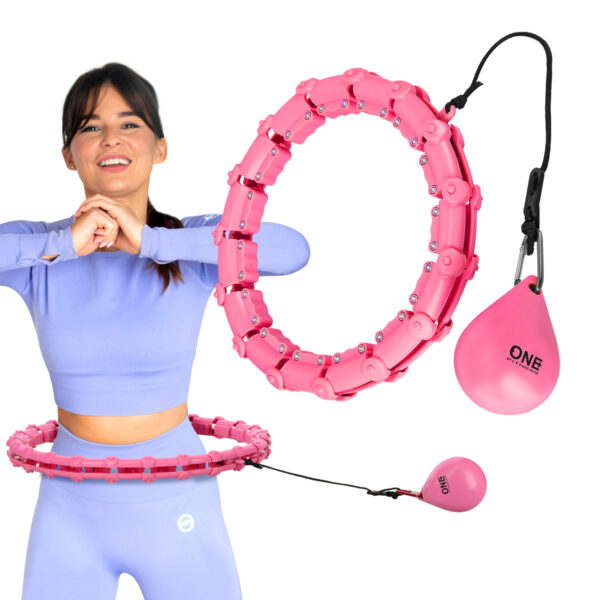 Oha02 hula hop pink z wypustkami i obciĄŻnikiem one fitness