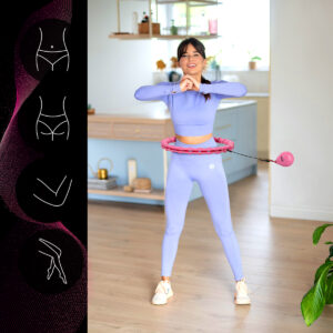 Oha02 hula hop pink z wypustkami i obciĄŻnikiem one fitness