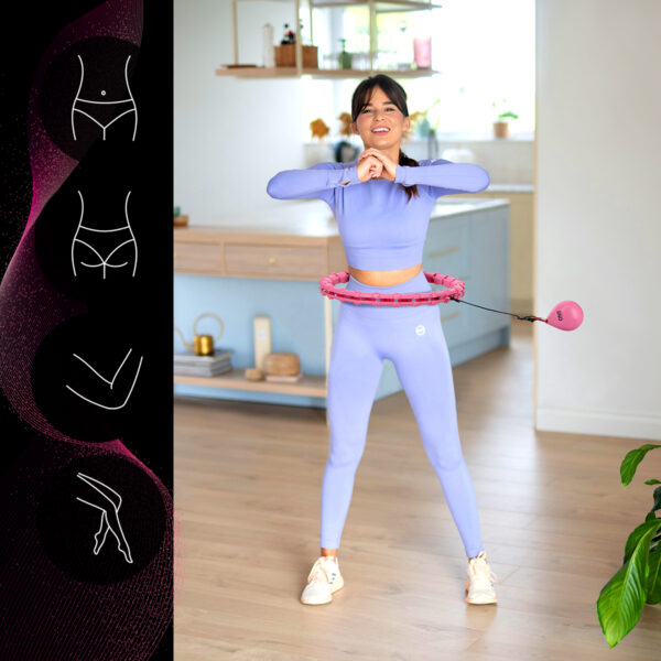 Oha02 hula hop pink z wypustkami i obciĄŻnikiem one fitness