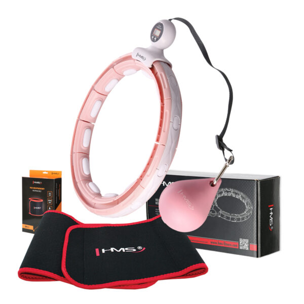 Zestaw hula hop magnetyczny pink hhm15 z licznikiem hms + pas wyszczuplajĄcy br163 red
