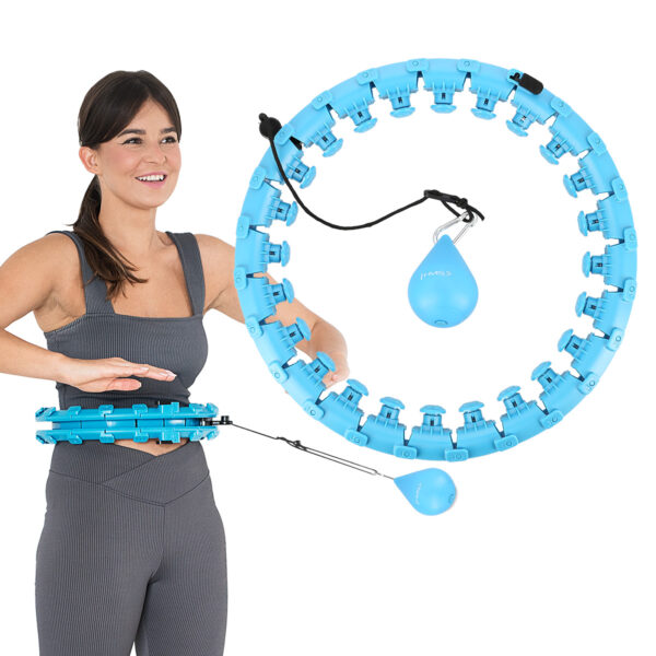 Zestaw hula hop hhw01 blue z wypustkami i obciĄŻnikiem hms + pas br163 red