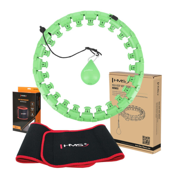 Zestaw hula hop hhw01 green z wypustkami i obciĄŻnikiem hms + pas br163 red Zestaw hula hop hhw01 green z wypustkami i obciĄŻnikiem hms + pas br163 red