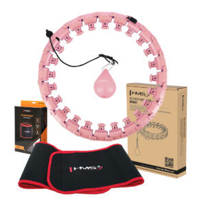 Zestaw hula hop hhw01 pink z wypustkami i obciĄŻnikiem hms + pas br163 red