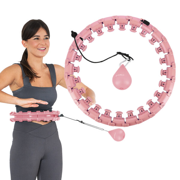 Zestaw hula hop hhw01 pink z wypustkami i obciĄŻnikiem hms + pas br163 red