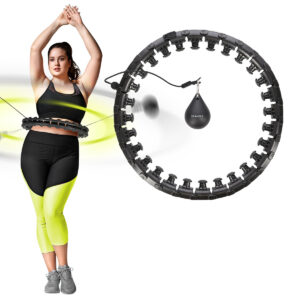 Zestaw hula hop hhw12 black z wypustkami i obciĄŻnikiem hms + pas br163 black plus size