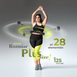Zestaw hula hop hhw12 black z wypustkami i obciĄŻnikiem hms + pas br163 black plus size