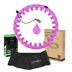 Zestaw hula hop hhw12 violet z wypustkami i obciĄŻnikiem hms + pas br163 black plus size