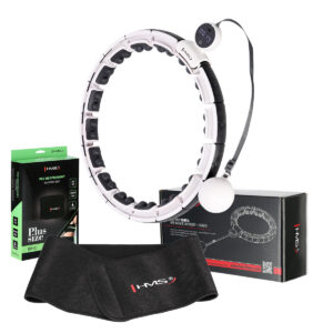 Zestaw hula hop magnetyczny white hhm16 z licznikiem hms + pas br163 black plus size