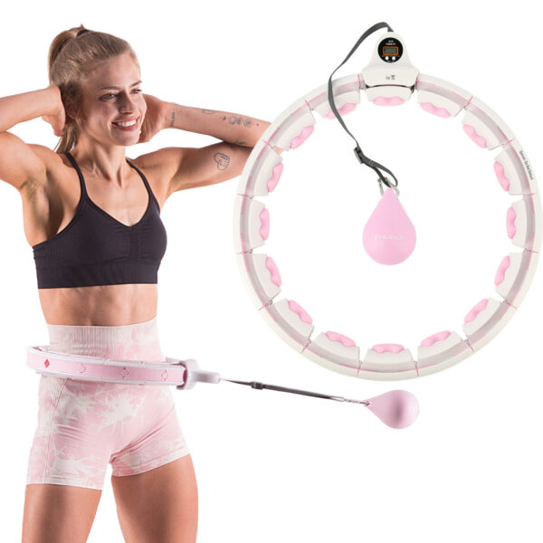 Zestaw hula hop hhw06 pink z piŁkĄ grawitacyjnĄ i licznikiem hms + pas br163 black plus size