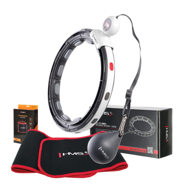 Zestaw hula hop magnetyczny black hhm15 z licznikiem hms + pas wyszczuplajĄcy br163 red