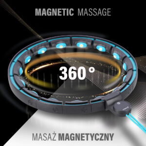 Zestaw hula hop magnetyczny black/turquoise hhm17 z licznikiem hms + pas wyszczuplajĄcy br163 red