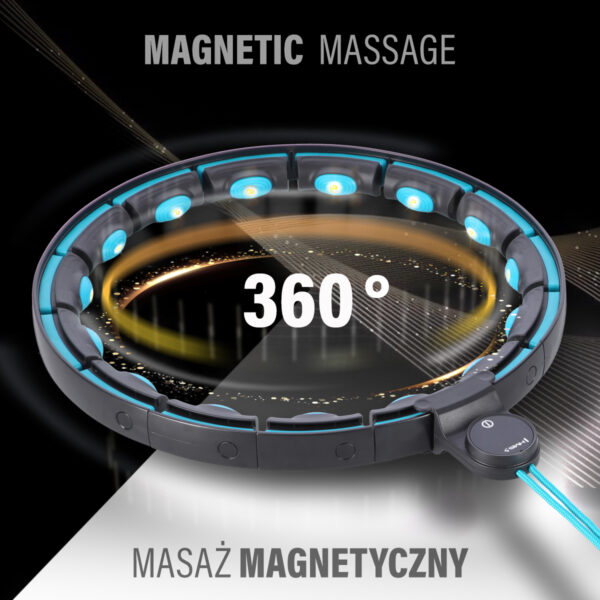 Zestaw hula hop magnetyczny black/turquoise hhm17 z licznikiem hms + pas wyszczuplajĄcy br163 red