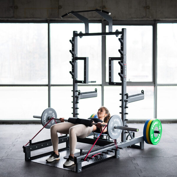 Smp01 stojak multifunkcyjny z platformĄ do podnoszenia ciĘŻarÓw i hip thrust commercial hms