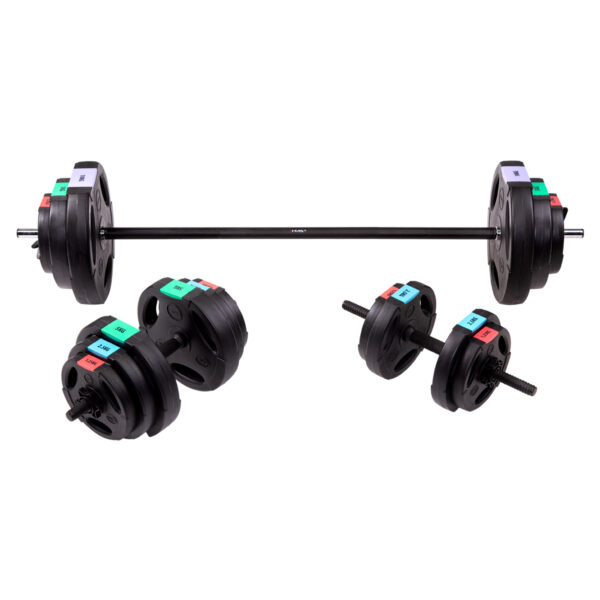 Sgsp60 set sztanga i sztangielki kompozyt 62 kg hms Sgsp60 set sztanga i sztangielki kompozyt 62 kg hms