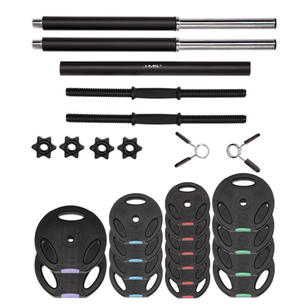 Sgsp60 set sztanga i sztangielki kompozyt 62 kg hms