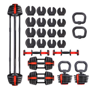 Sgr18 pro set 3w1 zestaw regulowanych sztangielek 41 kg hms