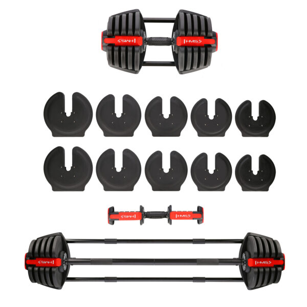 Sgr40 pro set 2w1 zestaw regulowanych sztangielek 43,5 kg hms Sgr40 pro set 2w1 zestaw regulowanych sztangielek 43,5 kg hms