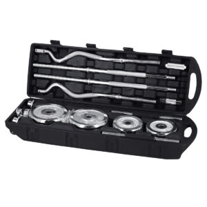Stc55 sztangielki regulowane w walizce chromowane 55kg hms