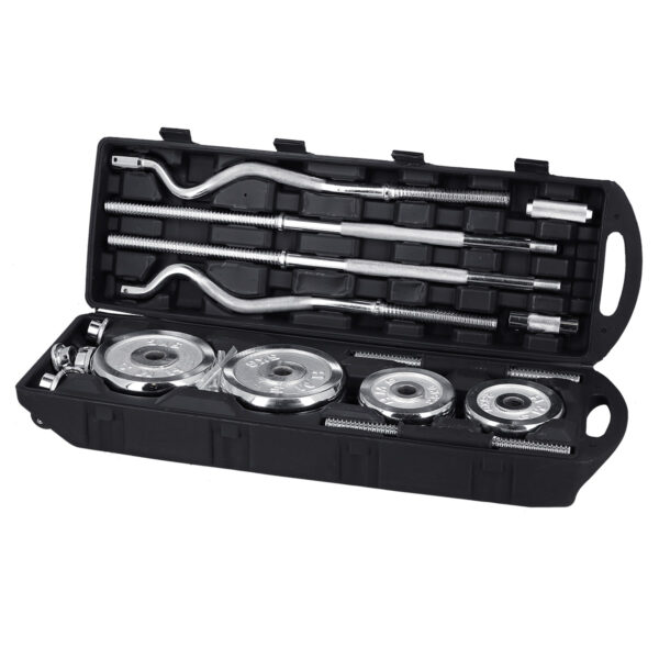 Stc55 sztangielki regulowane w walizce chromowane 55kg hms