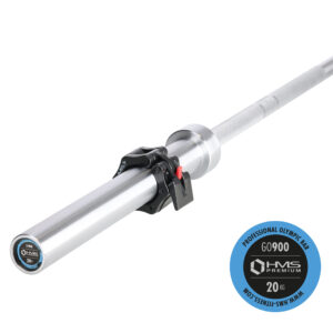 Go900 gryf olimpijski 20kg 2200mm hms premium + zg1500 silver zaciski lock jaw (2 szt)