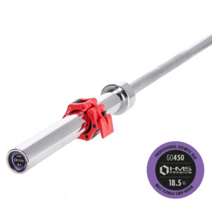 Go450 (+ zg1000r) gryf olimpijski 18.5kg 2200mm hms z zaciskami lock jaw red