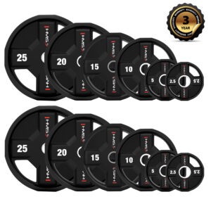 Tpc set zestaw talerzy olimpijskich poliuretanowych 2 x 2.5 - 25 kg cpu (155 kg) hms