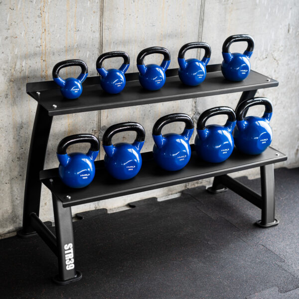 Str39 stojak na kettlebells dwupoziomowy commercial hms