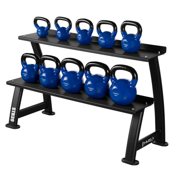 Str39 stojak na kettlebells dwupoziomowy commercial hms