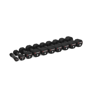Zestaw hantli poliuretanowych hpt 2 x 1 - 10 kg (110 kg) + stojak str37 hms
