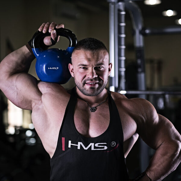 Knv06 blue kettlebell Żeliwny pokryty winylem hms