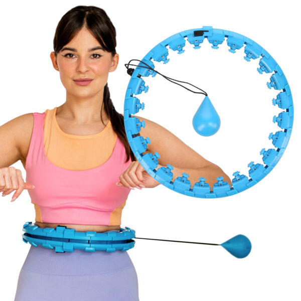 Fh01 blue hula hop z obciĄŻnikiem