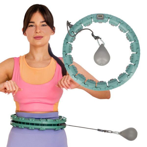 Fh03 green hula hop z obciĄŻnikiem i licznikiem