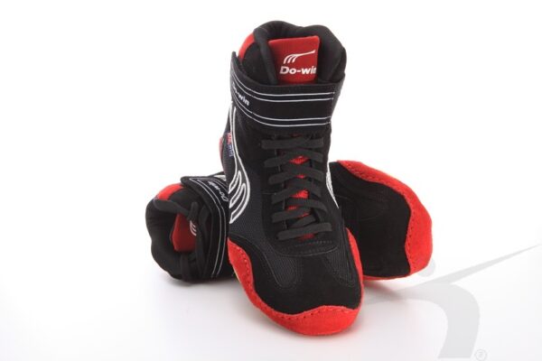 J6211a (buty zapaśnicze, czarno-czerwone)