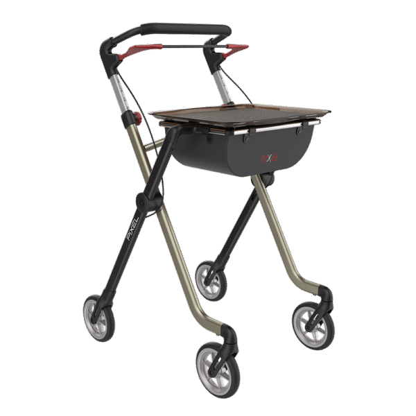 Pixel – elegancki rolator rehasense do użytku wewnętrznego, rozmiar l, szampańsko-czarny
