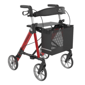 Rehasense tylus – rolator base line l 60 jasnoczerwony stabilny