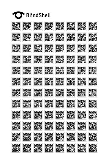 Etykiety papierowe BlindShell z kodem QR – 96 sztuk