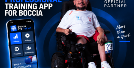 Boccia ProTrainer — pierwsza na świecie profesjonalna aplikacja do treningu bocci, z zawodnikiem Jarosławem Plewą i logo BocciaSport.com jako oficjalnego partnera